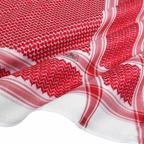 شماغ العجلان الذهبي - رجالي احمر غامق شلش ختم اسود