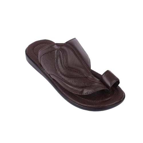 حذاء كعب وسط لون بني داكن