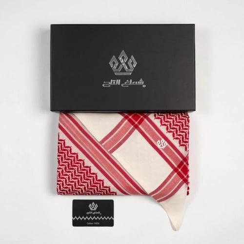 بكج شماغ التاج ( شتوي بيج - أحمر بيج )