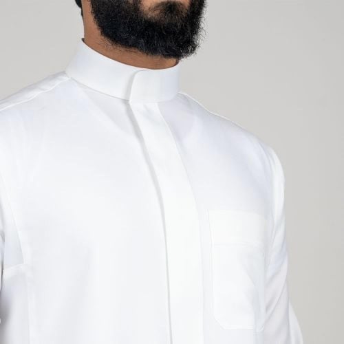 ثوب الأصيل سيجنتشر رجالي: سحاب (ساده)- أبيض