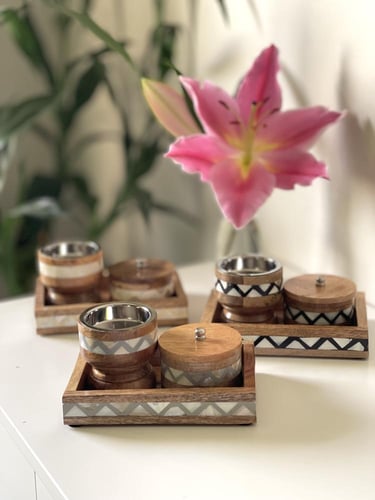 طقم مبخر صغير رمادي