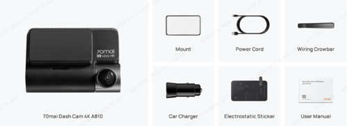 كاميرا داش كام أمامية وخلفية A810 بدقة 4K من 70mai...