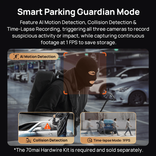 كاميرا سيارة داش كام بالمكثف 70mai T800 premium ام...