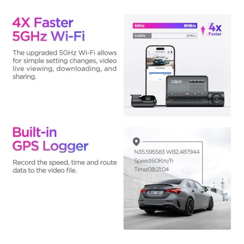 داش كام VIOFO A139 pro 2CH كمرتين أمامية دقة 4K وخ...