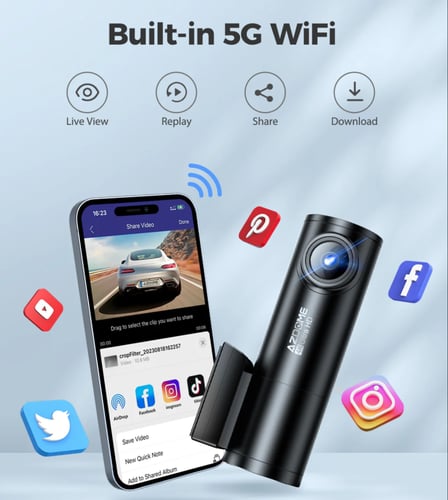 داش كام امامية وخلفية Azdome M300s 4k - مع ذاكرة 6...