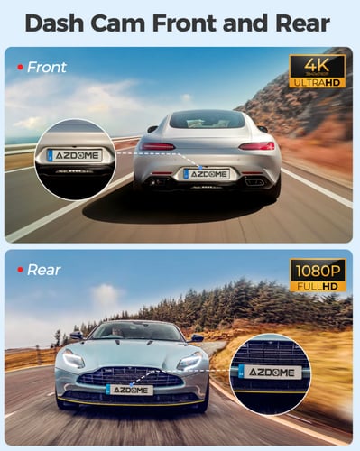داش كام امامية وخلفية Azdome M300s 4k - مع ذاكرة 6...