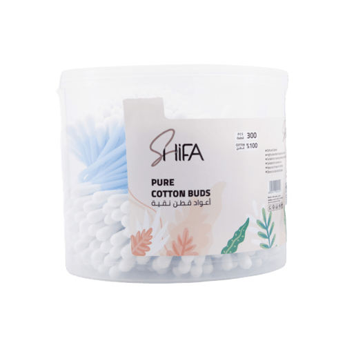 شفا أعواد قطن نقية - 300 حبة