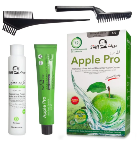 Swift Apple Pro natural black hair dye 500 ml X2