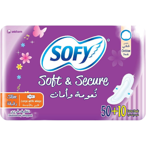 سوفي فوط صحية رقيقة كبير بالاجنحة - 60 حبة