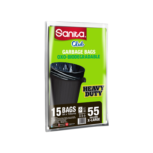 Sanita Club trash bags 55 gallon - 15 pieces