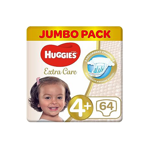 هجيز حفاظات اطفال رقم 4+ - 64 حبة