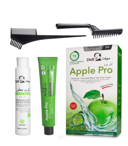سويفت ابل برو صبغة شعر اسود غامق 100 ملي X2