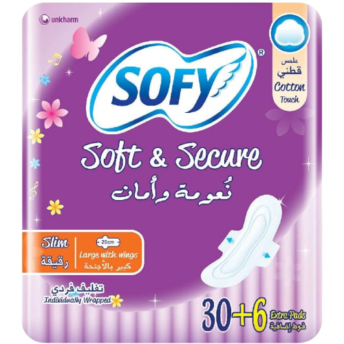 سوفي فوط صحية رقيقة كبير بالاجنحة - 36حبة