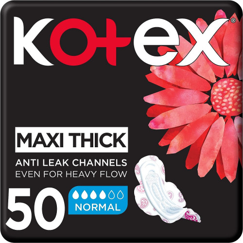 كوتكس فوط صحية ماكسي عادية بالاجنحة - 50 حبه