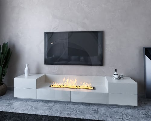 طاولة تلفاز لون ابيض بالكامل مودرن