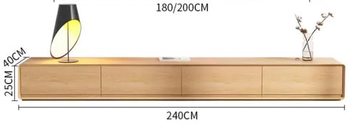 طقم طاولات تلفاز خشبي فاتح مع الرفوف الجانبية