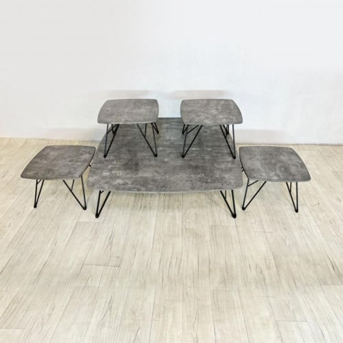 طقم طاولات خدمة مربعة كحلي