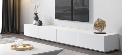 طقم طاولة تلفاز ( أبيض فخم )