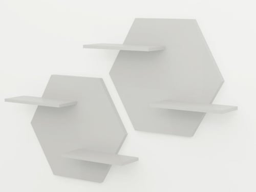 رفوف جدارية على شكل سداسي