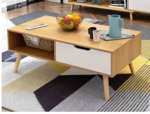 طاولة تلفاز كلاسيك (ابيض-بني)