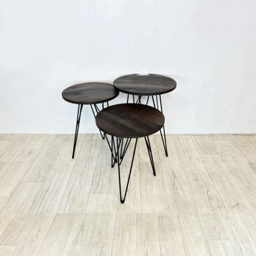 طقم طاولات خشبي مدرج