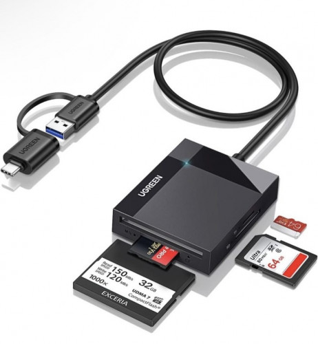 قارئ بطاقة ذاكرة USB 3.0، USB C 4 في 1 محول OTG لب...