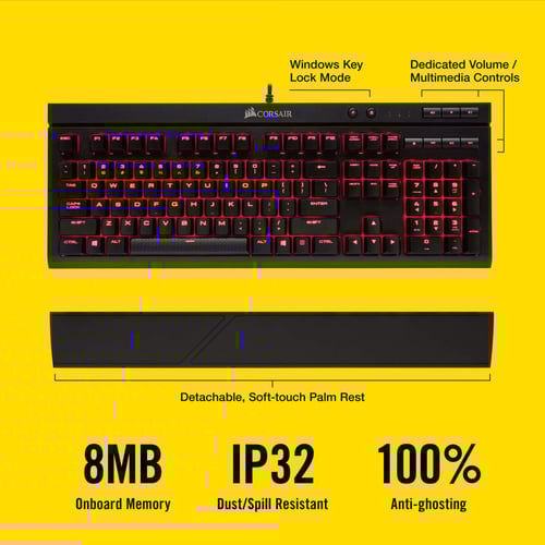 كيبورد CORSAIR K68 Cherry MX Red – أداء احترافي وم...