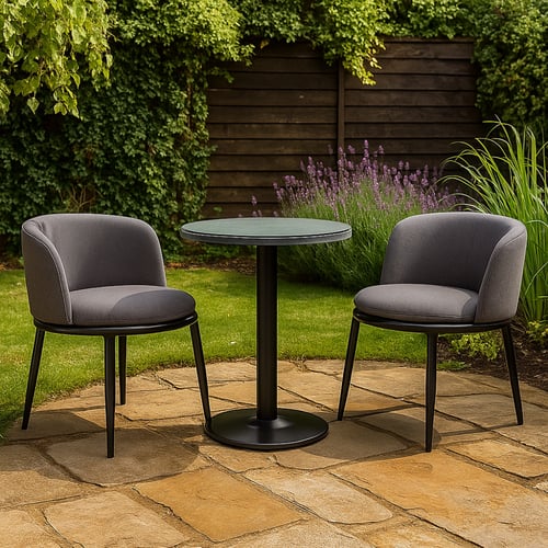 طقم جلوس خارجي - لون رمادي - تصميم عصري