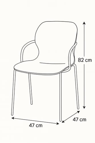 كرسي أنيق بتنجيد بني وهيكل معدني أسود، يجمع بين ال...