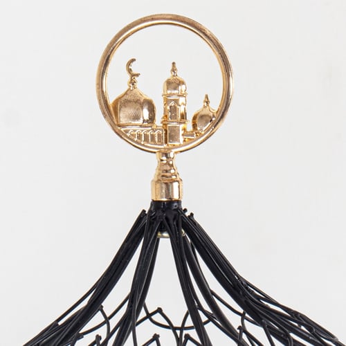 حامل كيك دورين كبير - معدني أسود - تصميم إسلامي