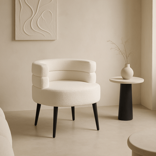 كرسي بوكليه مفرد - لون أبيض