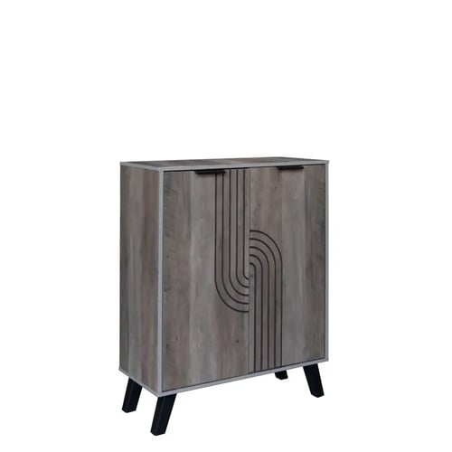 خزانة تنظيم الأحذية 4 مستويات بابين خشب ماليزي