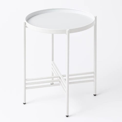 طاولة دائرية - معدن ابيض - أعمدة متداخلة