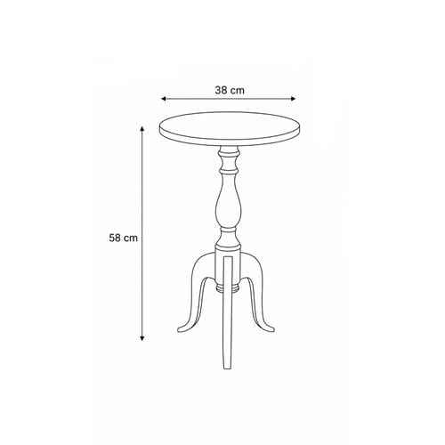 طاولة جانبية فاخرة بسطح خشبي وقاعدة بلون ذهبي بتصم...