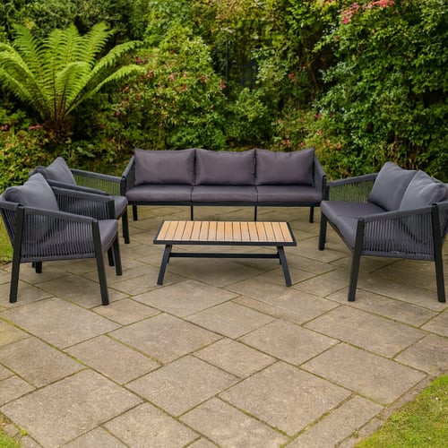 طقم جلسة خارجية أنيق 7 اشخاص بتصميم حبال قوي وهيكل...