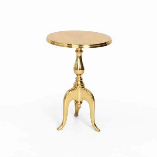 طاولة جانبية فاخرة باللون الذهبي اللامع بتصميم كلا...