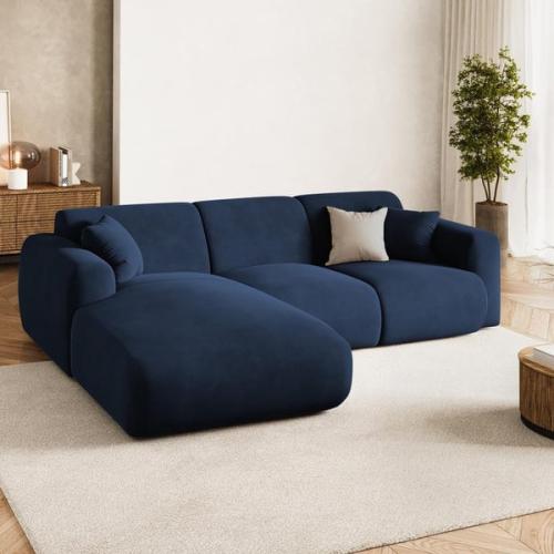 كنبة زاوية مخملية من لمسات بيتي، يسار، 4 مقاعد، 17...