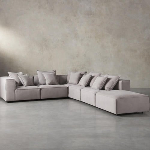 رويال | كنبة زاوية كرياتيفيتي بتنجيد شانيل مريح لو...