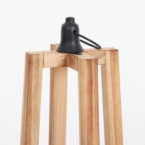 شمعدان ناتشورال خشبي - معدن أسود