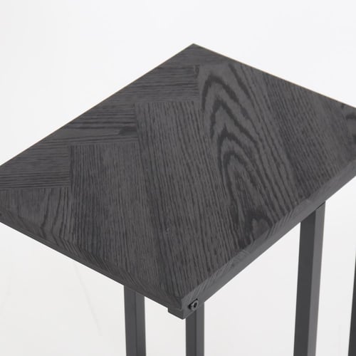 طاولة خدمة خشب لون رمادي داكن مفردة - قاعدة معدنية