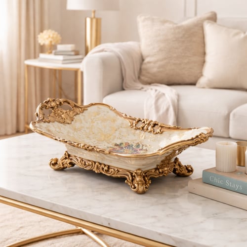 تحفه سيراميك ايطالية - حواف ذهبي