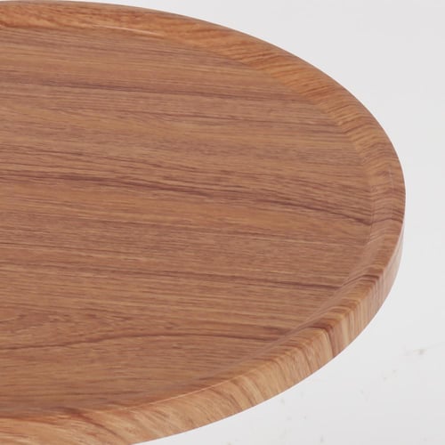 طاولة خدمة خشب بني قواعد خزف بيج