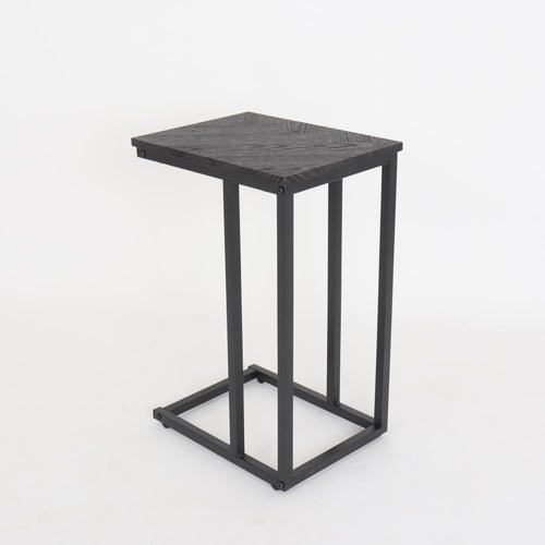 طاولة خدمة خشب لون رمادي داكن مفردة - قاعدة معدنية