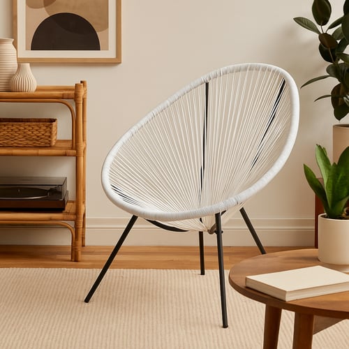 كرسي عصري بخيوط مرنة وهيكل معدني، مريح وخفيف ويضيف...