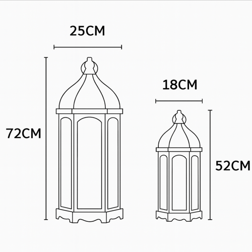 طقم فانوس ريفي - لمسات معدنية سوداء