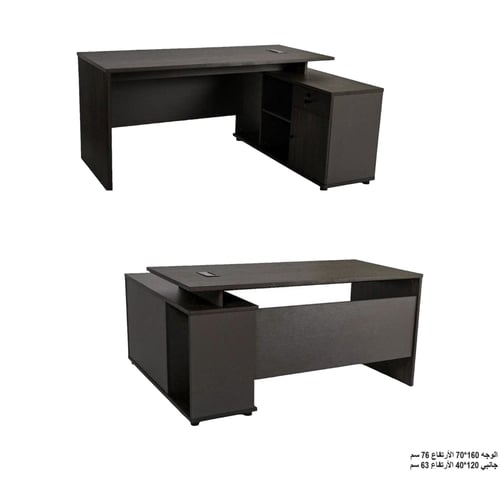 مكتب مكتبي بتصميم عصري أنيق باللون الرمادي يمنح مس...