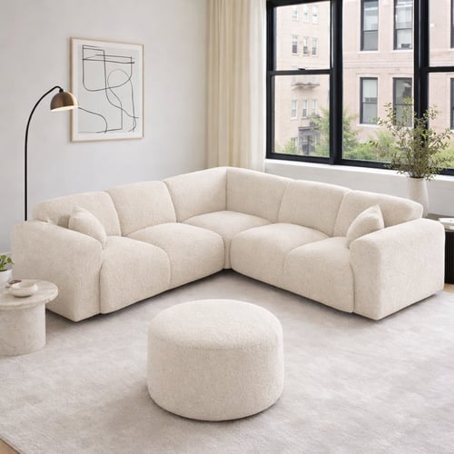 كنبة زاوية متناظرة من نوليو، 5 مقاعد، 252 سم