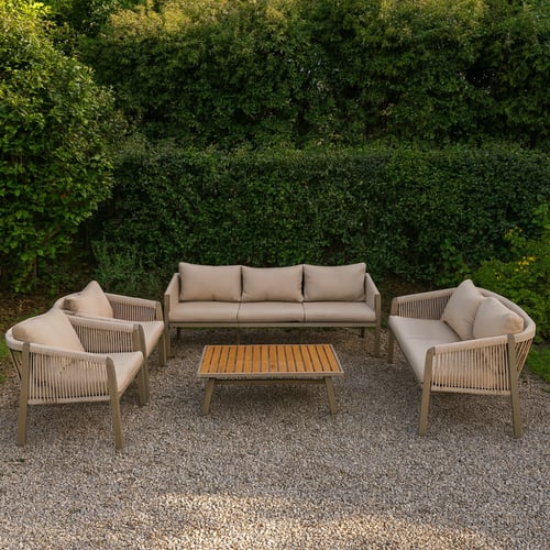 طقم جلسة خارجية أنيق 7 اشخاص بتصميم حبال مودرن مع...