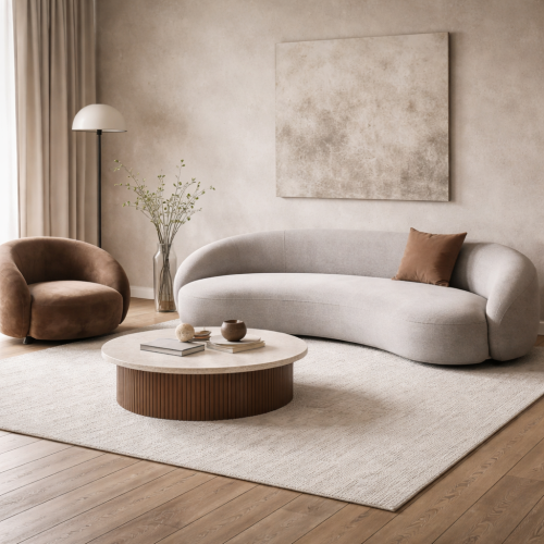 رويال | أريكة القمة المتطورة على شكل حرف L - بيج و...