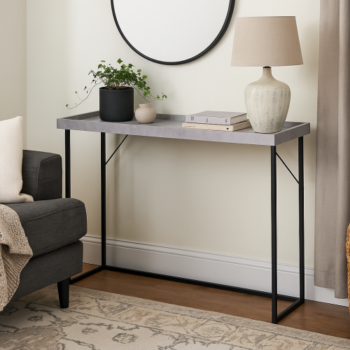 كونسول سطح خشبي وقواعد معدن